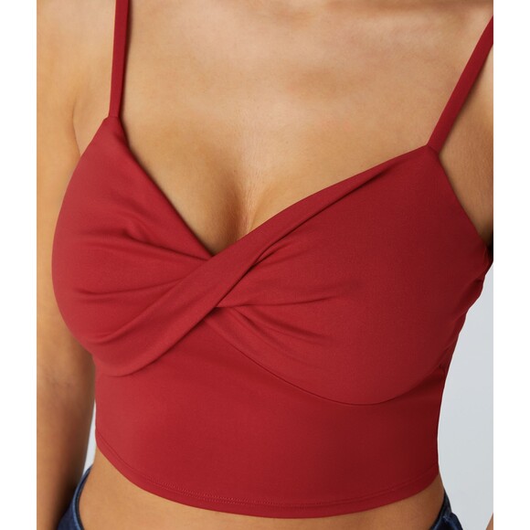 HALARA NWT Women's Red Adjustable Strap Twisted Cropped Tank Size Small - Picture 2 of 7